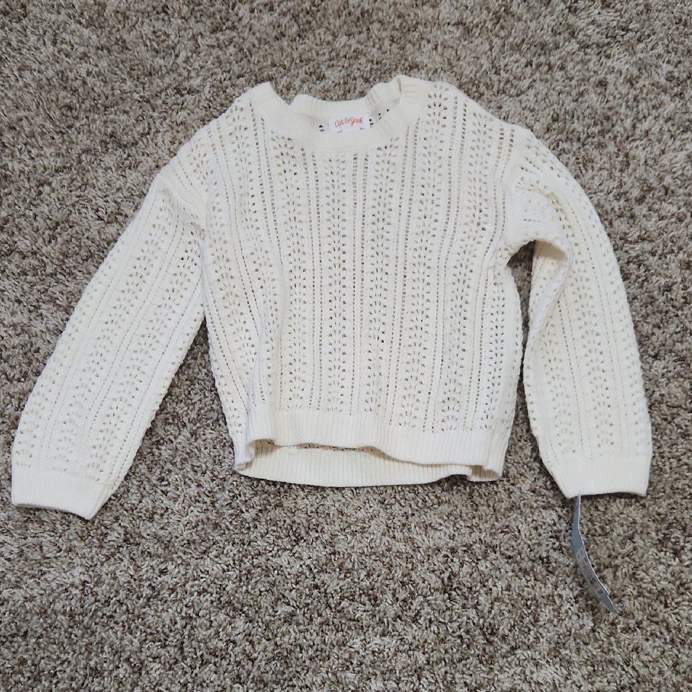 Cat & Jack Cream Knit Sweater